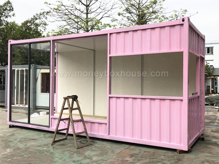 Personalized pink container house publicity and advisory service kiosk