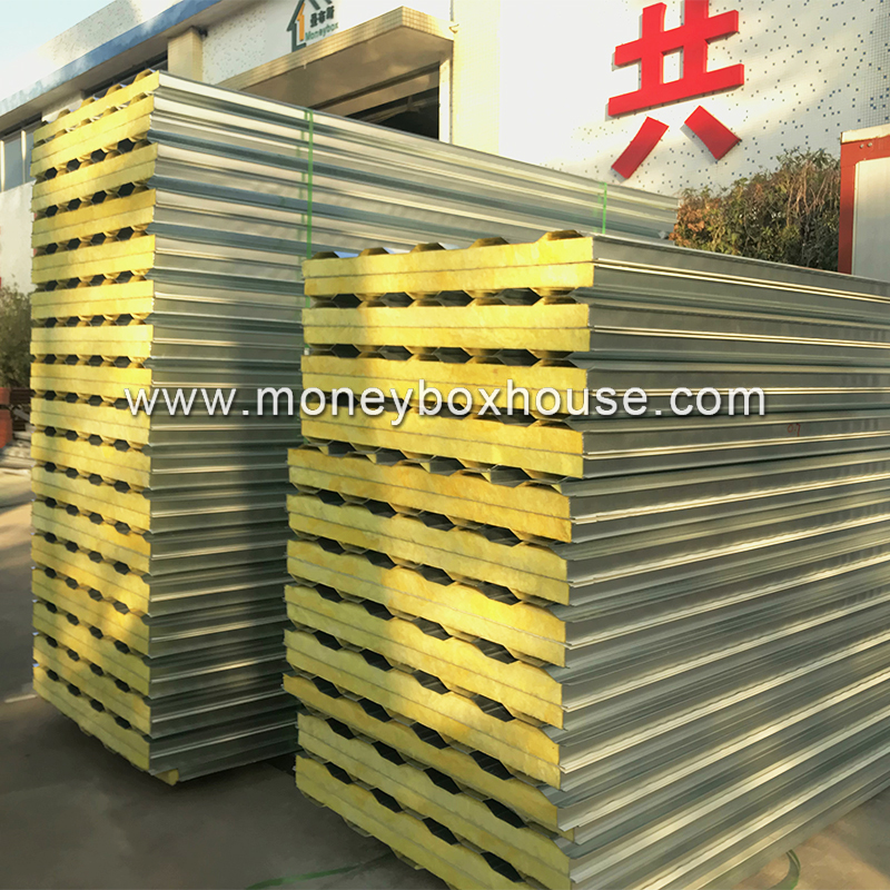 50mm glass wool sandwich panel insulated prefab house wall panel