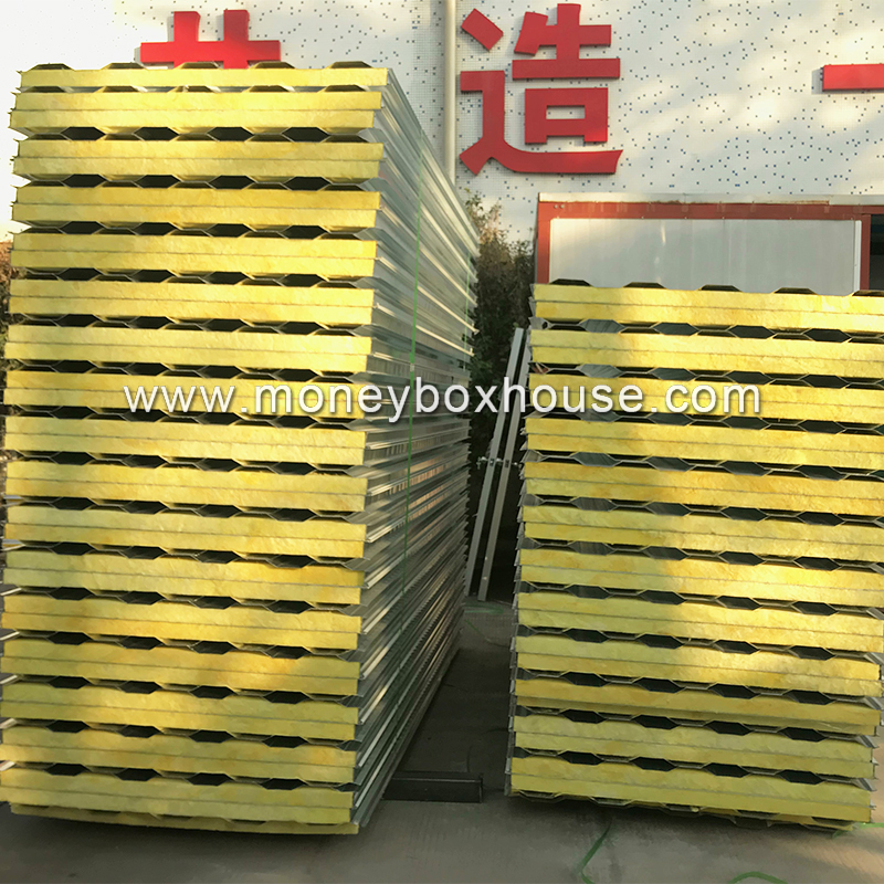 50mm glass wool sandwich panel insulated prefab house wall panel