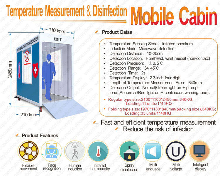 Contactless intelligent automatic Temperature Check Disinfection Channel